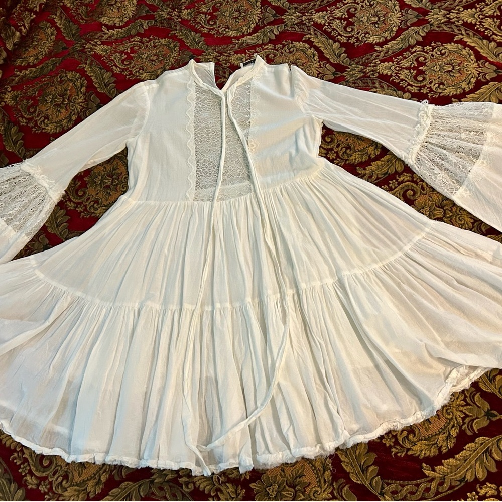 Babydall White Lace Trim Cotton Dress